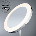 Paulmann Espejo con iluminaci�n MASUA IP44 - 3X ZOOM 3 veces, redondo, CCT Switch, con enchufe, ajustable IP44 / IP20, cromo 