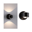L�mpara de pared a pilas ZORIK UP&DOWN con conexi�n USB, con la �ptica del lente, montaje magn�tico IP44, negro regulable
