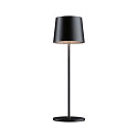 Paulmann L�mpara de mesa a pilas GILO IP44, negro mate regulable