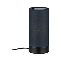 Paulmann Luminaria de mesa PIA cil�ndrico, con interruptor E14, gris, negro mate regulable