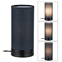 Paulmann Luminaria de mesa PIA cil�ndrico, con interruptor E14, gris, negro mate regulable