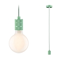 Luminaria colgante NEORDIC TILLA de 1 llama E27 IP20, verde claro regulable