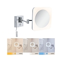 Paulmann Espejo con iluminaci�n JORA LED angular, con interruptor, con brazo articulado, CCT Switch, con enchufe IP44, cromo, blanco 