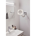 Paulmann Espejo con iluminaci�n JORA LED angular, con interruptor, con brazo articulado, CCT Switch, con enchufe IP44, cromo, blanco 