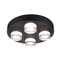Luminaria de techo KAME � 250MM de 4 llamas, redondo, conmutable IP44, mate, negra se�al 