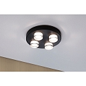 Paulmann Luminaria de techo KAME � 250MM de 4 llamas, redondo, conmutable IP44, mate, negra se�al 