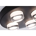 Paulmann Luminaria de techo KAME � 250MM de 4 llamas, redondo, conmutable IP44, mate, negra se�al 