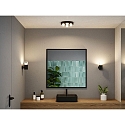 Paulmann Luminaria de techo KAME � 250MM de 4 llamas, redondo, conmutable IP44, mate, negra se�al 