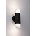 Paulmann Luminaria de pared KAME DOUBLE de 2 llamas, cil�ndrico, conmutable IP44, mate, negra se�al 