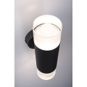 Paulmann Luminaria de pared KAME DOUBLE de 2 llamas, cil�ndrico, conmutable IP44, mate, negra se�al 
