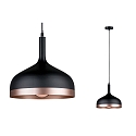 Paulmann Pendant luminaire Neordic Embla 1 flame, black /copper