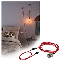 Paulmann Luminaria colgante NEORDIC ELDAR con interruptor, con enchufe E27, n�quel cepillado, rojo regulable
