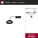 Paulmann Luminaria empotrable SORMUS redondo, juego de 1 IP65, negro mate  6,5W 560lm 3000K 100� 100� CRI >80