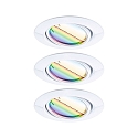 recessed luminaire BASE COIN LED swivelling, set of 3, RGBW, ZigBee controllable LED IP20