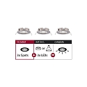 Set of 3 Recessed luminaire CHOOSE, fixed, IP44, 230V, max. 3x 10W �5.1cm, iron brushed