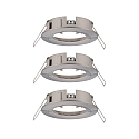 Paulmann Set of 3 Recessed luminaire CHOOSE, fixed, IP44, 230V, max. 3x 10W �5.1cm, iron brushed