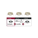 Set of 3 Recessed luminaire CHOOSE, fixed, IP44, 230V, max. 3x 10W �5.1cm, brass brushed