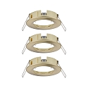 Paulmann Set of 3 Recessed luminaire CHOOSE, fixed, IP44, 230V, max. 3x 10W �5.1cm, brass brushed
