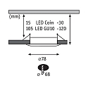 Paulmann Set of 3 Recessed luminaire CHOOSE, fixed, IP44, 230V, max. 3x 10W �5.1cm, brass brushed