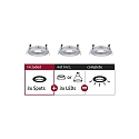Set of 3 Recessed luminaire CHOOSE, fixed, IP44, 230V, max. 3x 10W �5.1cm, alu turned