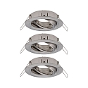 Paulmann Luminaria empotrable CHOOSE giratorio, juego de 3 IP23, hierro cepillado regulable