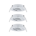 Paulmann Luminaria empotrable CHOOSE giratorio, juego de 3 IP23, blanco mate regulable