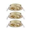 Paulmann Luminaria empotrable CHOOSE giratorio, juego de 3 IP23, lat�n cepillado regulable