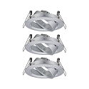 Paulmann Set of 3 Recessed luminaire CHOOSE, sivelling, IP23, 230V, max. 3x 10W �5.1cm, alu turned