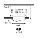 Paulmann Set of 3 Recessed luminaire CHOOSE, sivelling, IP23, 230V, max. 3x 10W �5.1cm, alu turned