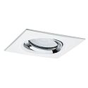 Paulmann Luz downlight NOVA GU10 angular, giratorio, juego de 1 GU10 IP65, cromo, blanco mate regulable