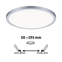 LED Recessed Panel AERO VariFit DIM, round, IP44, � 23cm, 18W 4000K, 3-step dimmable, chrome matt