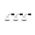 Paulmann recessed luminaire NOVA COIN LED round, rigid, set of 3 IP44, brushed iron  19,5W 460lm 2700K 100� 100� CRI >80