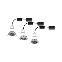 Luminaria empotrable NOVA MINI LED giratorio, juego de 3 IP23, hierro cepillado  310lm 2700K 38° 38° CRI >80