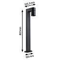 Paulmann bollard light KIMU 1 SPOT 1 flame, switchable, cardanic swivelling, insect friendly IP44, anthracite 