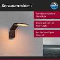 Luminaria de pared para exteriores ZERENA con sensor, insect-friendly, resistente al aire marino IP44, antracita 