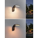 Luminaria de pared para exteriores ZERENA con sensor, insect-friendly, resistente al aire marino IP44, antracita 
