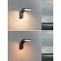 Luminaria de pared para exteriores ZERENA con sensor, insect-friendly, resistente al aire marino IP44, antracita 