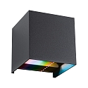 Luminaria de pared para exteriores CYBO RGBW RGBW, controlable por ZigBee LED IP44, antracita regulable