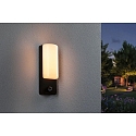 Luminaria de pared para exteriores BONNIE PIR con sensor, insect-friendly, resistente al aire marino IP44, antracita 