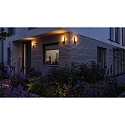 Luminaria de pared para exteriores BONNIE PIR con sensor, insect-friendly, resistente al aire marino IP44, antracita 