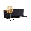 Paulmann Luminaria de pared DEVARA E27 IP20, negro regulable
