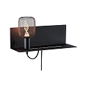 Paulmann Luminaria de pared DEVARA E27 IP20, negro regulable