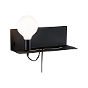 Paulmann Luminaria de pared DEVARA E27 IP20, negro regulable