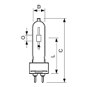 Philips L�mpara hal�gena de vapor met�lico MASTER COLOUR CDM-T T19 G12 4200K CRI 84