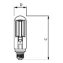 Philips LED en forma de tubo MASTER LED SON-T UE M 4KLM 19W 740 conmutable claro E27 19W 4000lm 4000K 300° CRI >70  transparente