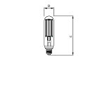 Philips LED en forma de tubo MASTER LED SON-T UE M 5.4KLM 28.5W 727 conmutable claro E27 28,5W 5400lm 2700K 300° CRI >70  transparente