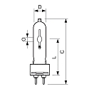 Philips L�mpara hal�gena de vapor met�lico MASTER COLOUR CDM-T T19 G12 3000K CRI 90-100 