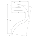 Rutec Projekt Viga de espumado PU VOUTE 14X8 / 2M, blanco