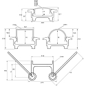 Rutec Projekt Perfil del collar FLAT 23/12K - 2M plano, aluminio eloxado
