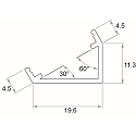Rutec Projekt Abrazadera de montaje 30� / 60�, aluminio